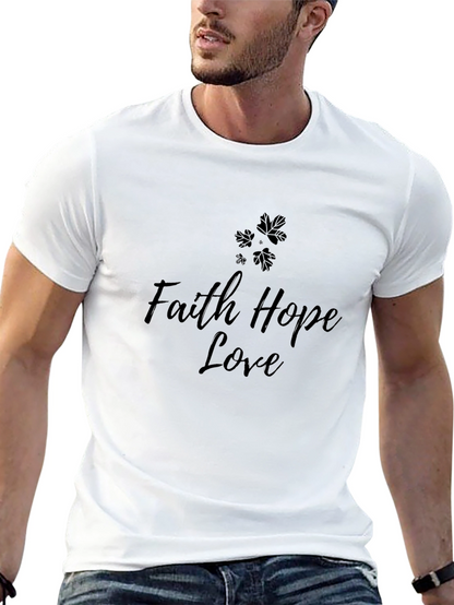 Faith Hope Love Graphic Tee - Stylish Black T-Shirt