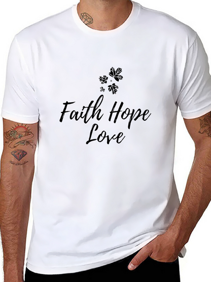 Faith Hope Love Graphic Tee - Stylish Black T-Shirt