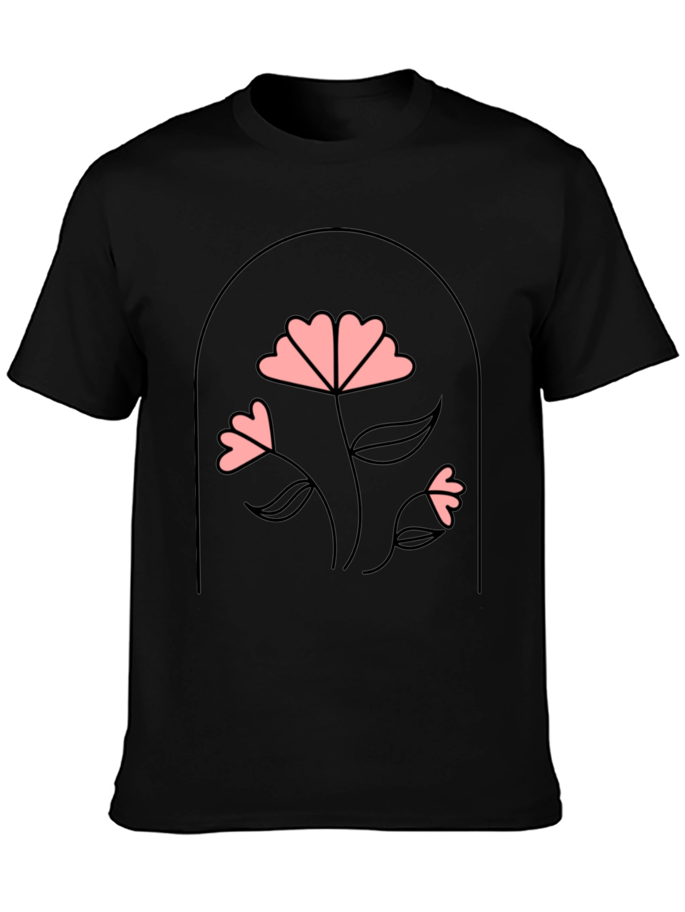 Floral Arch Graphic Tee - Black