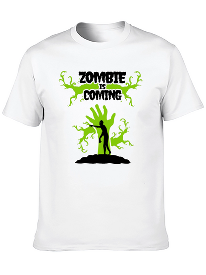 Zombie Is Coming Black Graphic T-Shirt