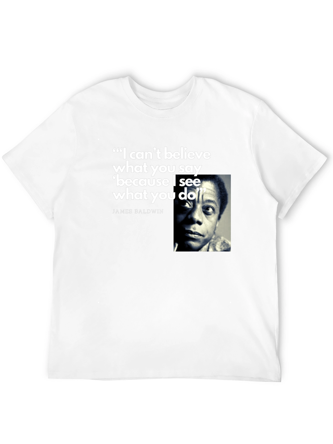 James Baldwin Quote Graphic T-Shirt - Black