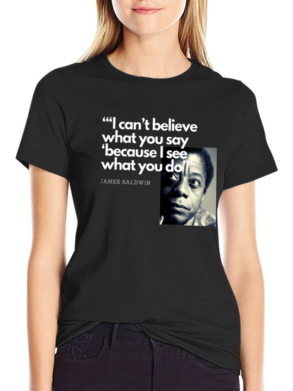 James Baldwin Quote Graphic T-Shirt - Black