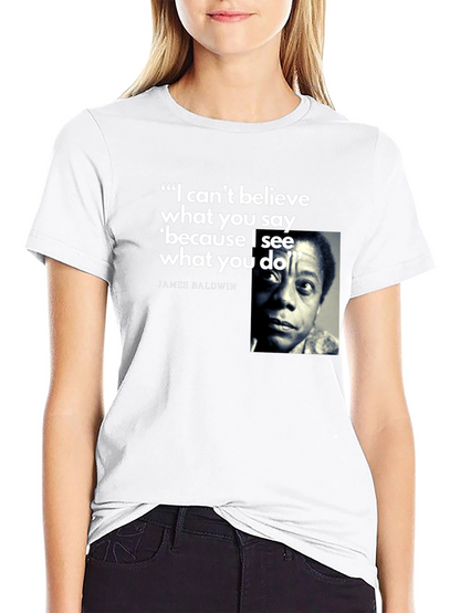 James Baldwin Quote Graphic T-Shirt - Black
