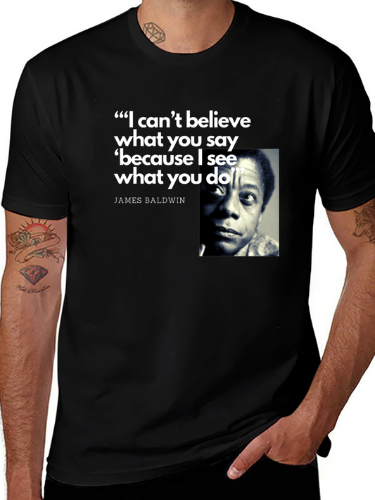 James Baldwin Quote Graphic T-Shirt - Black