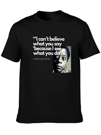 James Baldwin Quote Graphic T-Shirt - Black