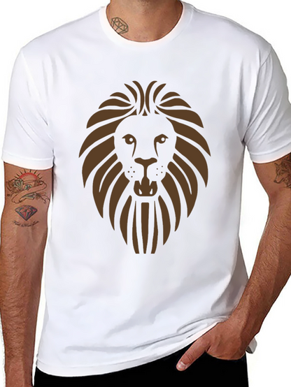 Lion Graphic Print Mens Black T-Shirt