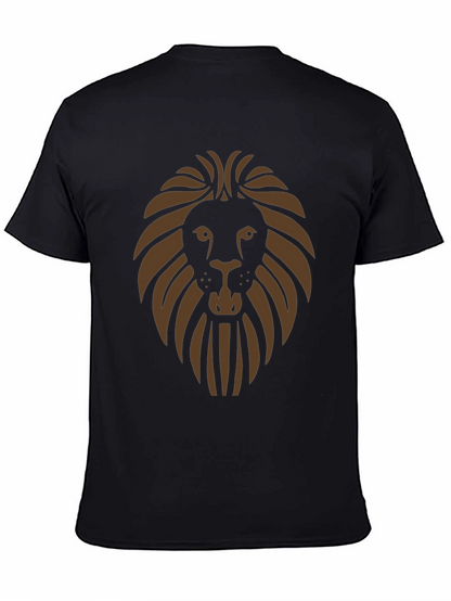 Lion Graphic Print Mens Black T-Shirt