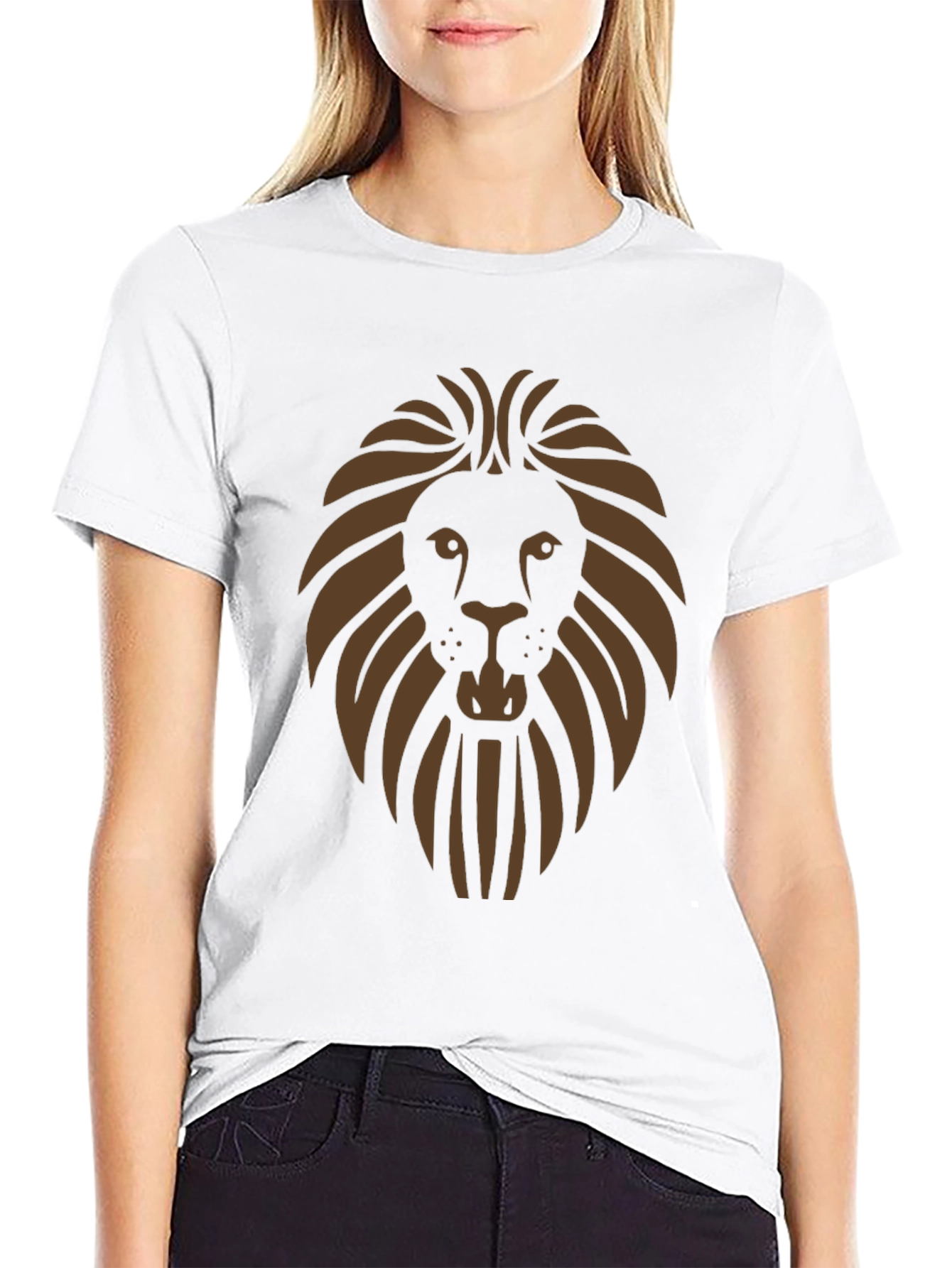 Lion Graphic Print Mens Black T-Shirt