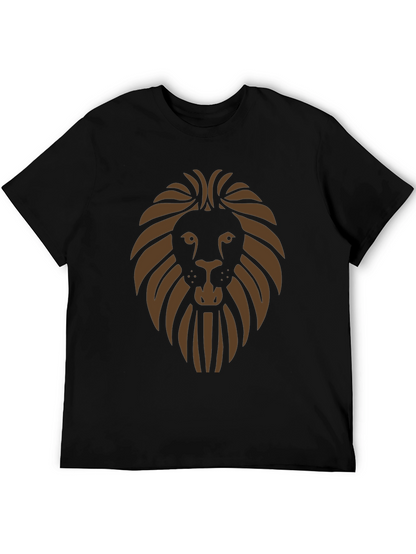 Lion Graphic Print Mens Black T-Shirt
