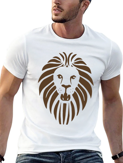 Lion Graphic Print Mens Black T-Shirt