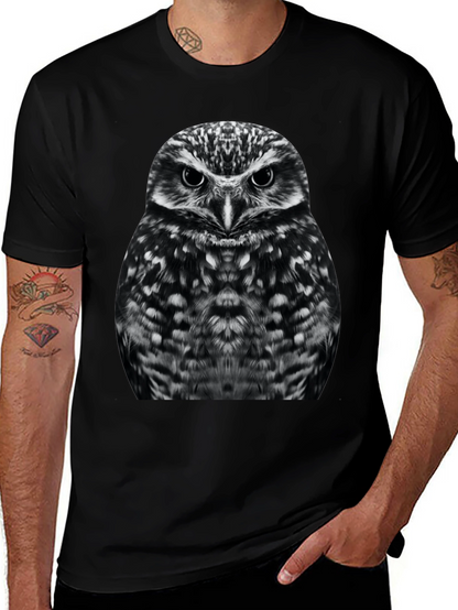 Owl Graphic T-Shirt - Black Cotton Tee