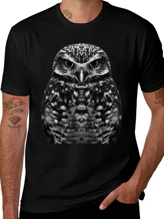 Owl Graphic T-Shirt - Black Cotton Tee