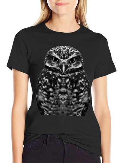 Owl Graphic T-Shirt - Black Cotton Tee