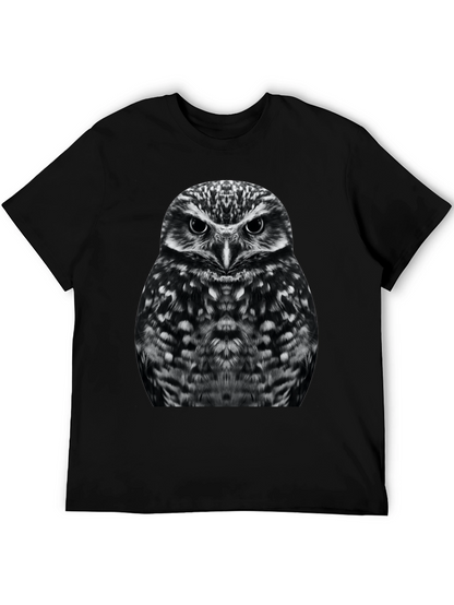 Owl Graphic T-Shirt - Black Cotton Tee