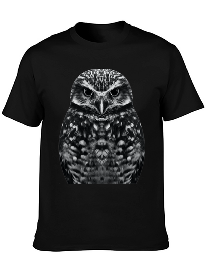 Owl Graphic T-Shirt - Black Cotton Tee