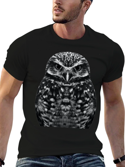 Owl Graphic T-Shirt - Black Cotton Tee