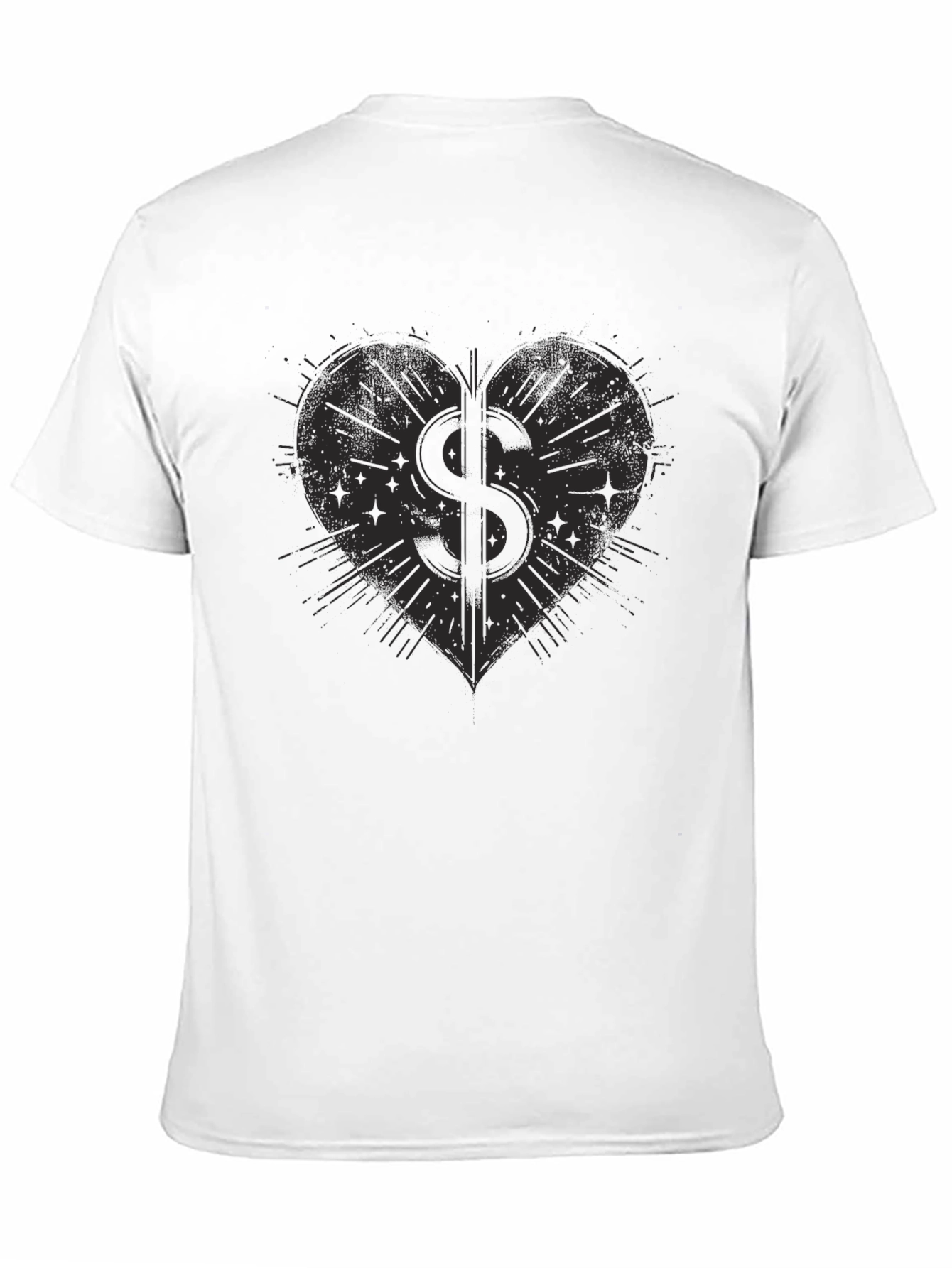Heart Dollar Sign Graphic Tee - Mens Black T-Shirt