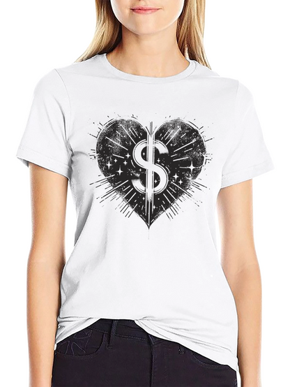 Heart Dollar Sign Graphic Tee - Mens Black T-Shirt