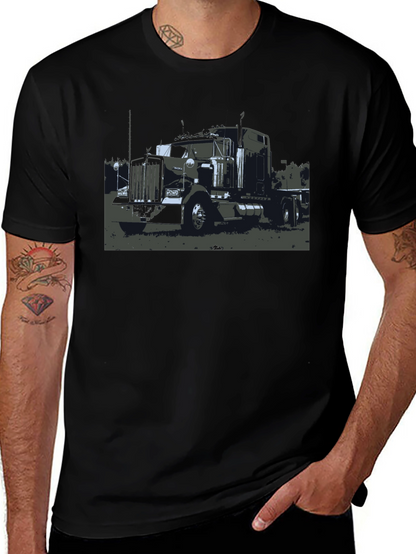 Truck Graphic Black T-Shirt - Classic Style