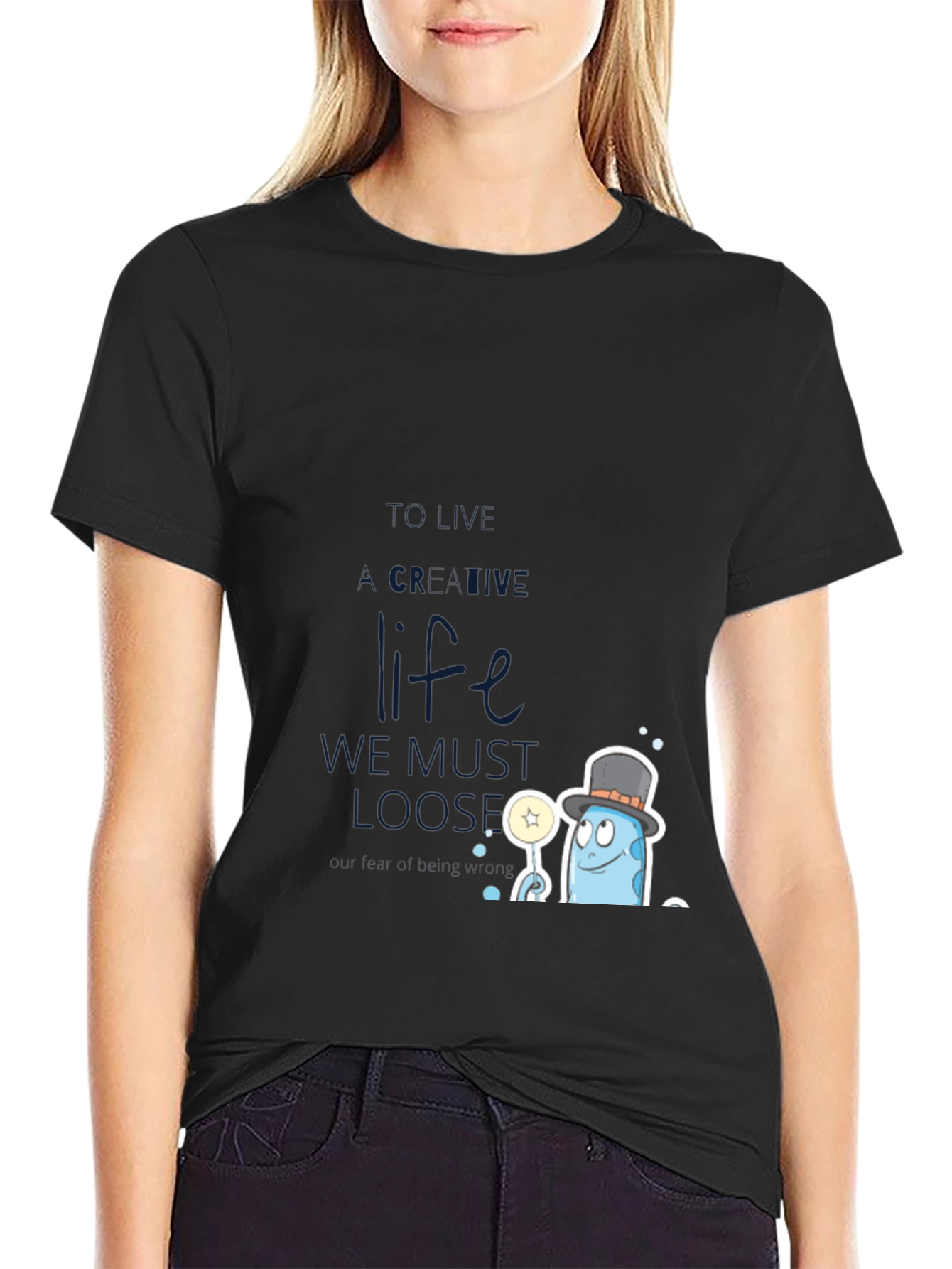 Creative Life Graphic Tee - Black Cotton Blend