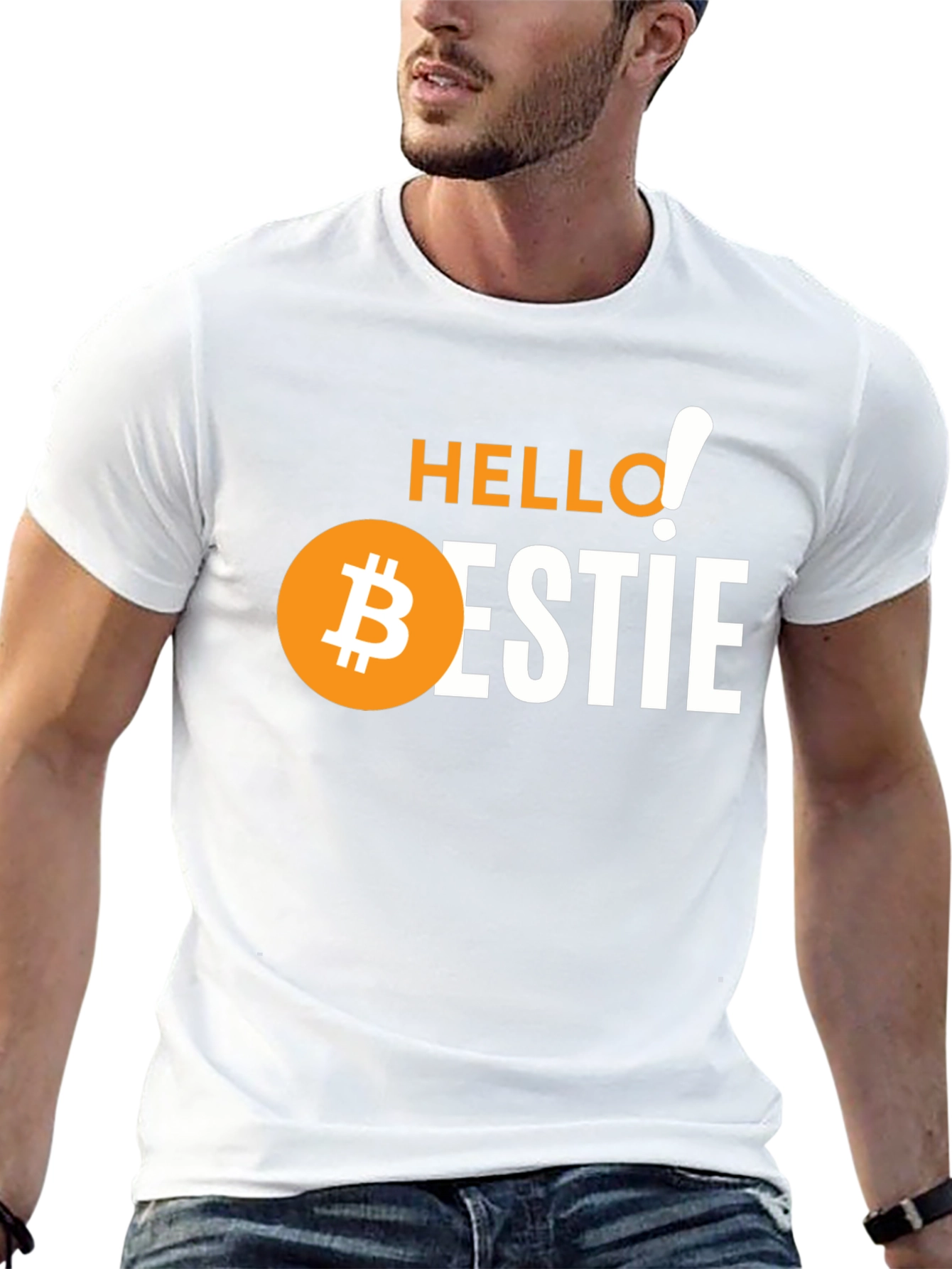 Hello Bestie Bitcoin Graphic Tee - Crypto Lover Gift