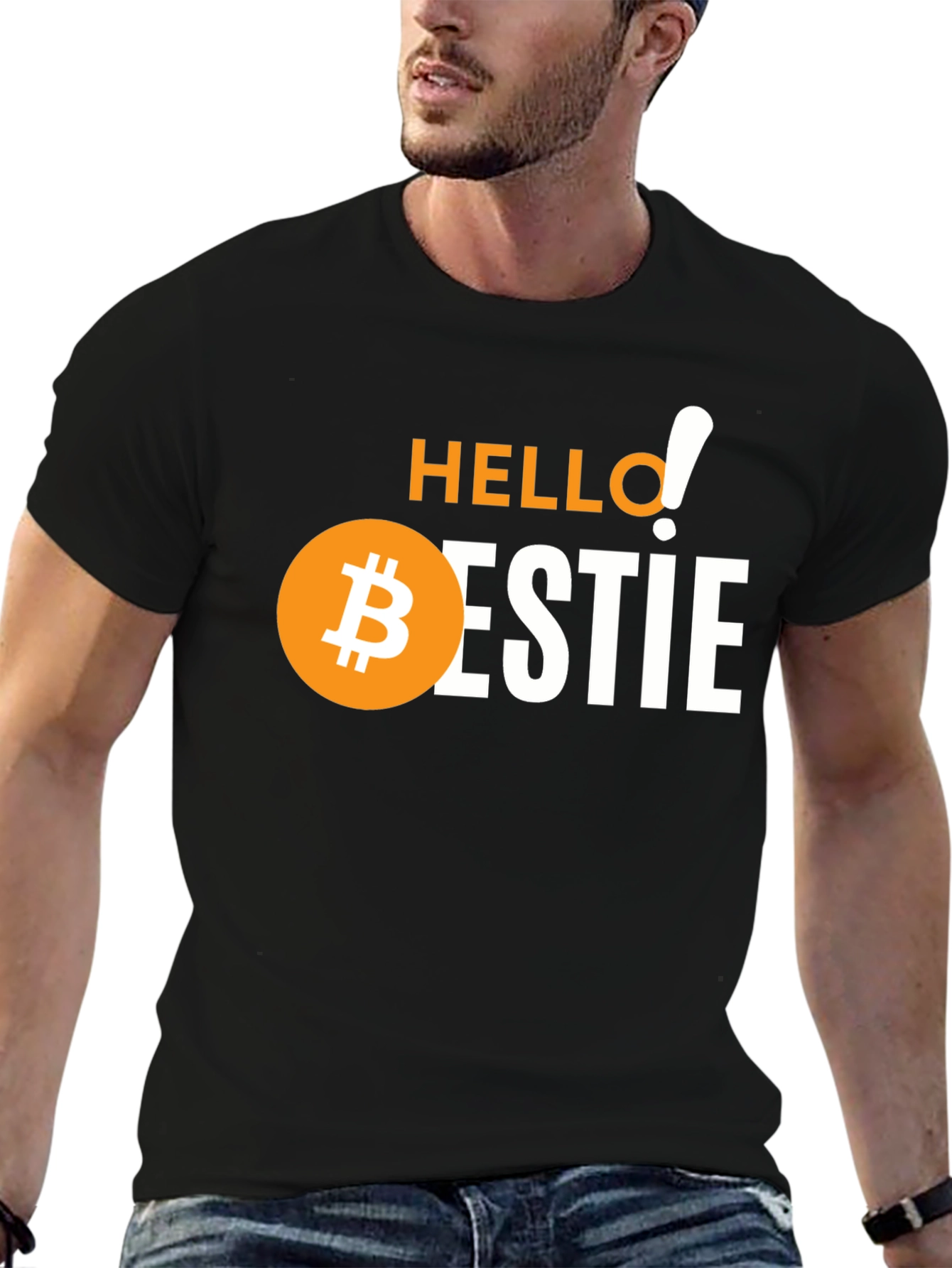 Hello Bestie Bitcoin Graphic Tee - Crypto Lover Gift