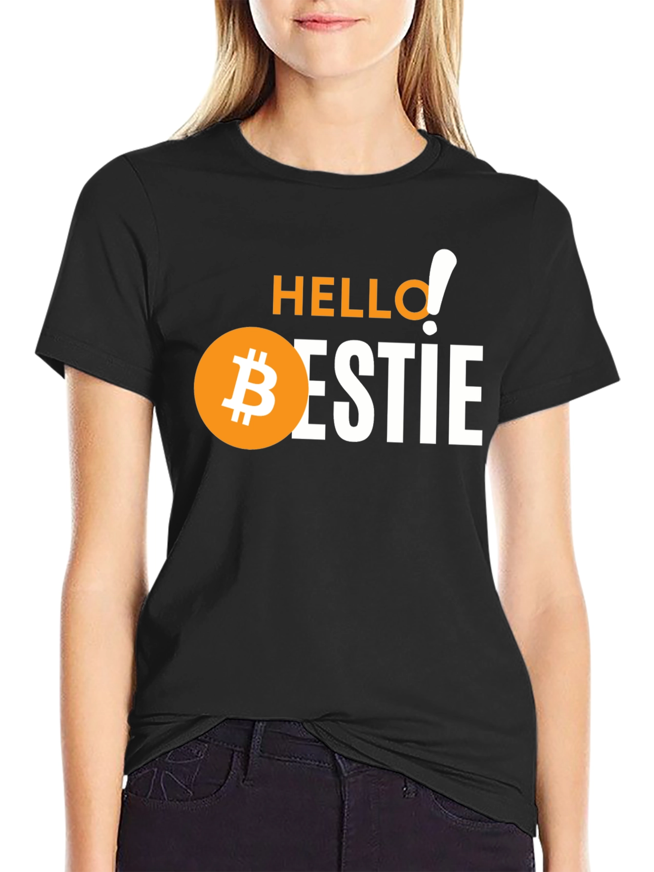 Hello Bestie Bitcoin Graphic Tee - Crypto Lover Gift