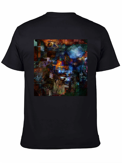 Abstract Collage Art Print Black T-Shirt