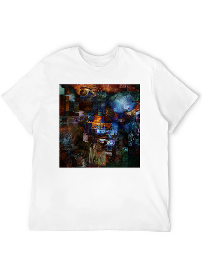 Abstract Collage Art Print Black T-Shirt