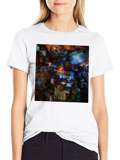 Abstract Collage Art Print Black T-Shirt