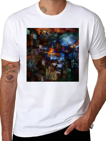 Abstract Collage Art Print Black T-Shirt