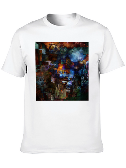 Abstract Collage Art Print Black T-Shirt