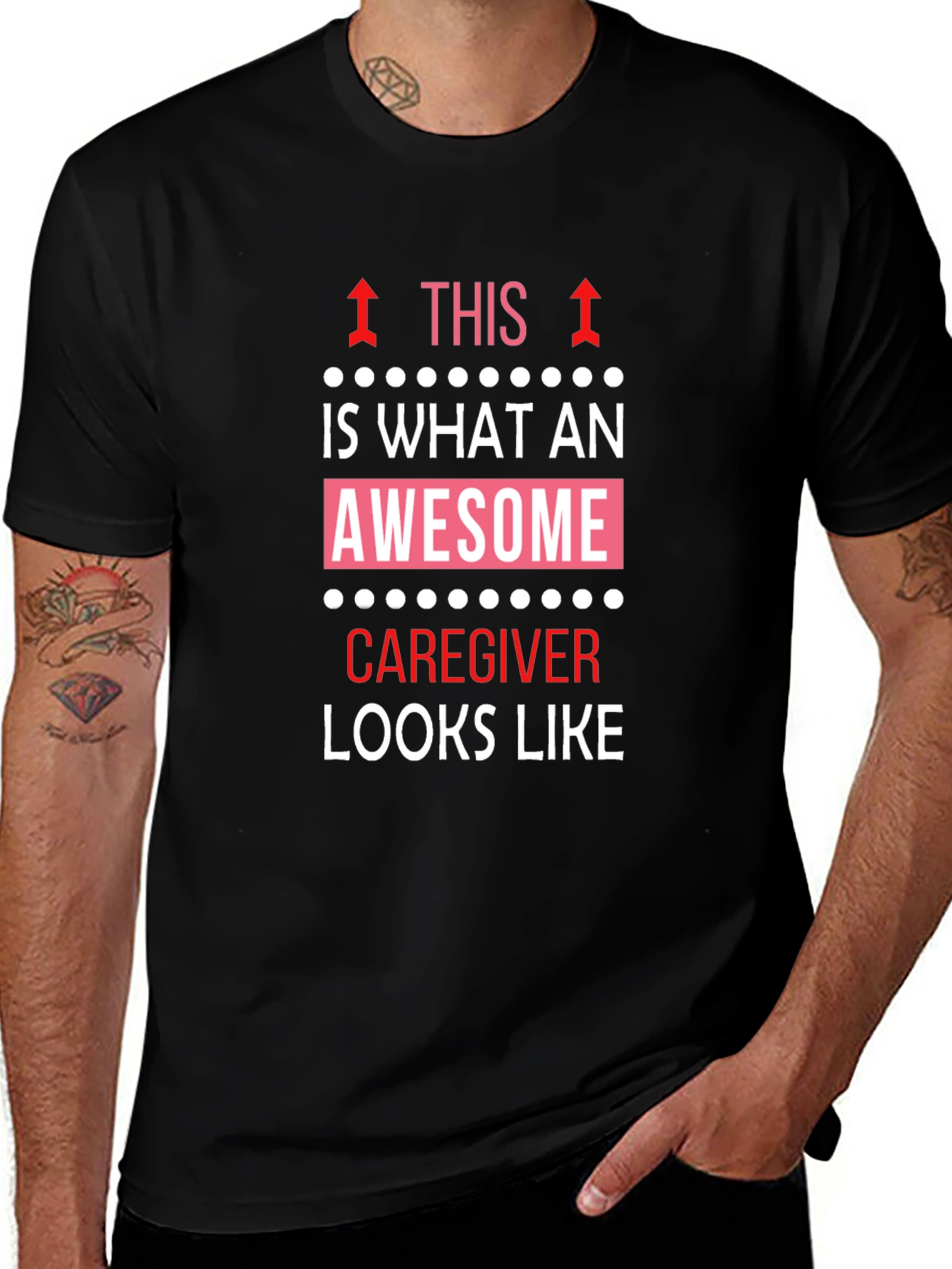 Awesome Caregiver T-Shirt - Black Cotton Tee