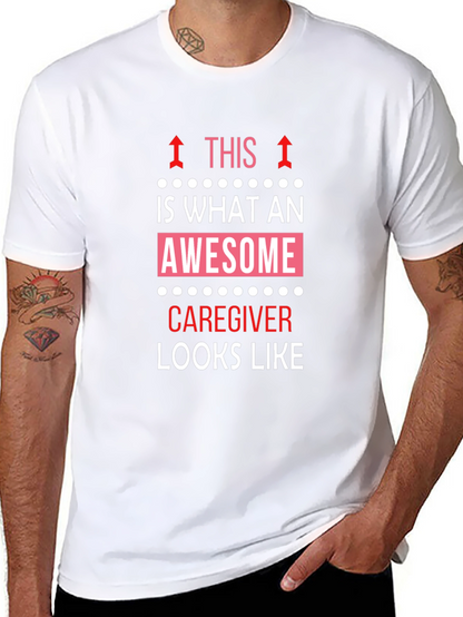 Awesome Caregiver T-Shirt - Black Cotton Tee