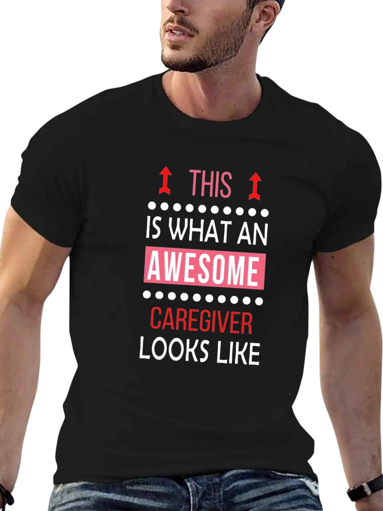 Awesome Caregiver T-Shirt - Black Cotton Tee