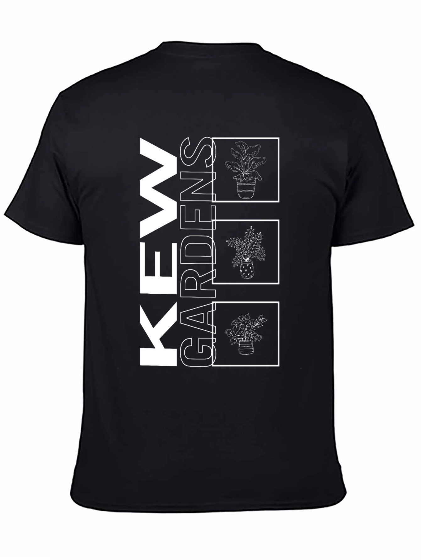 Kew Gardens Plant Graphic Black T-Shirt
