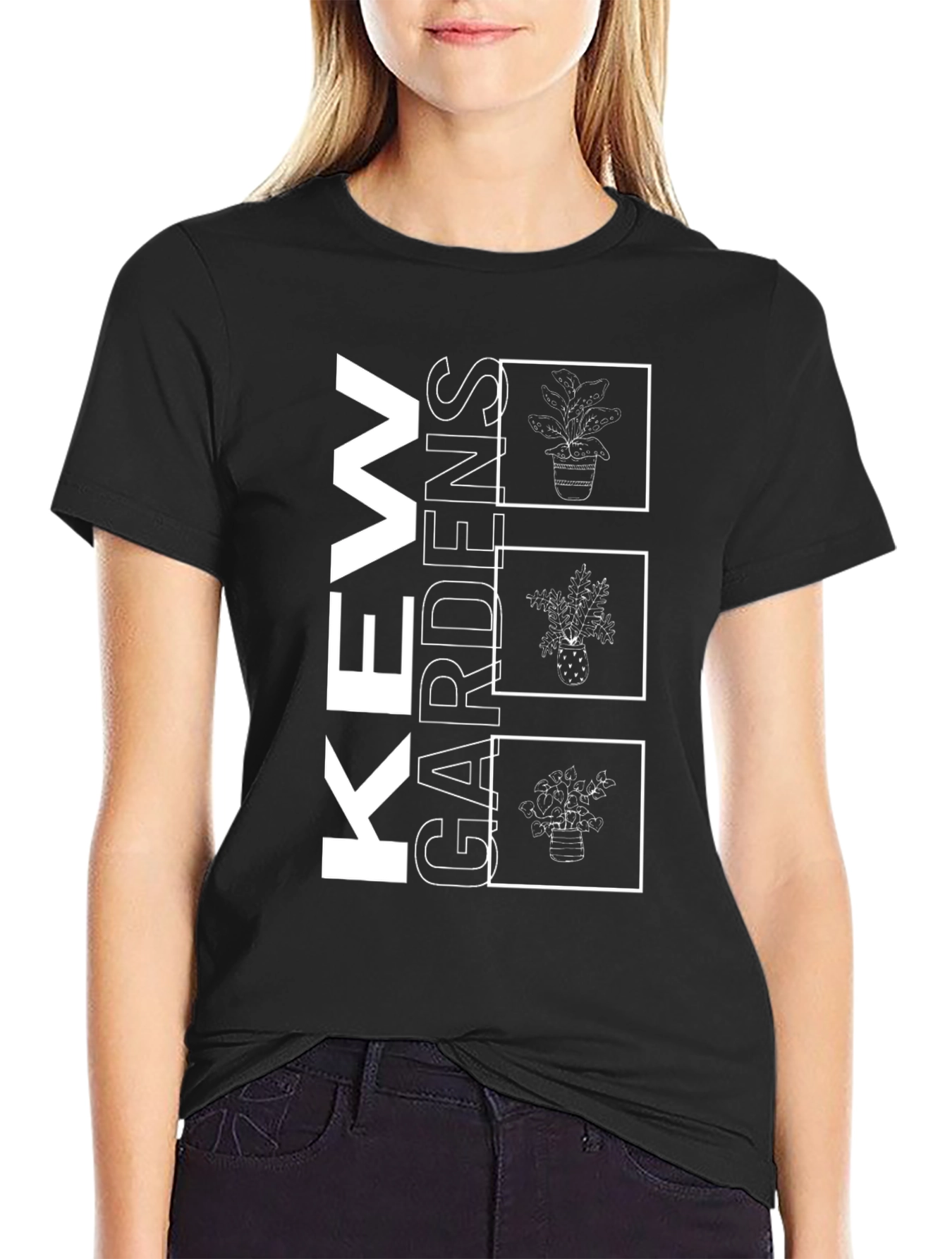 Kew Gardens Plant Graphic Black T-Shirt