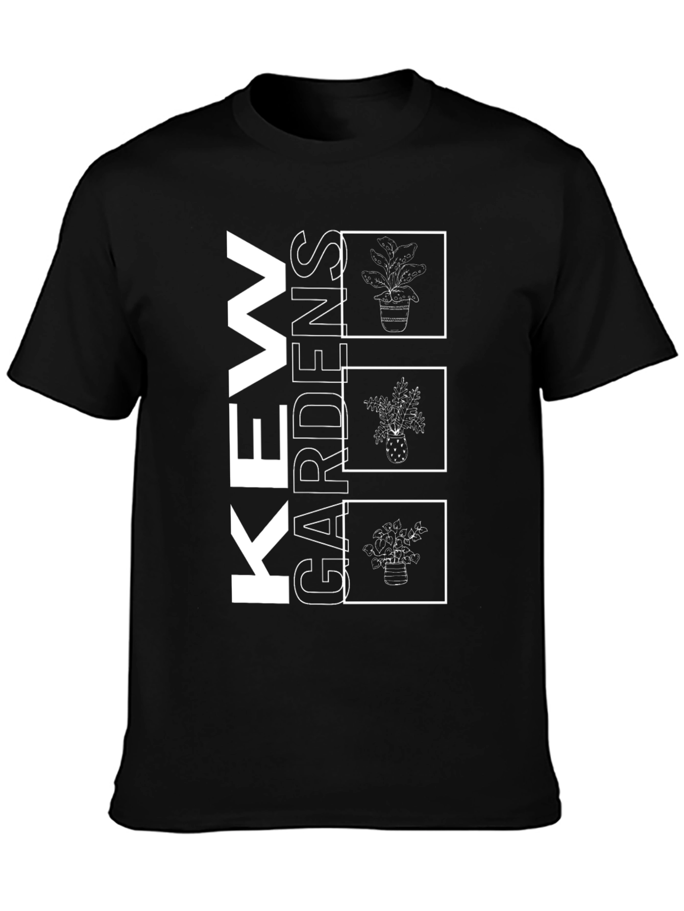 Kew Gardens Plant Graphic Black T-Shirt