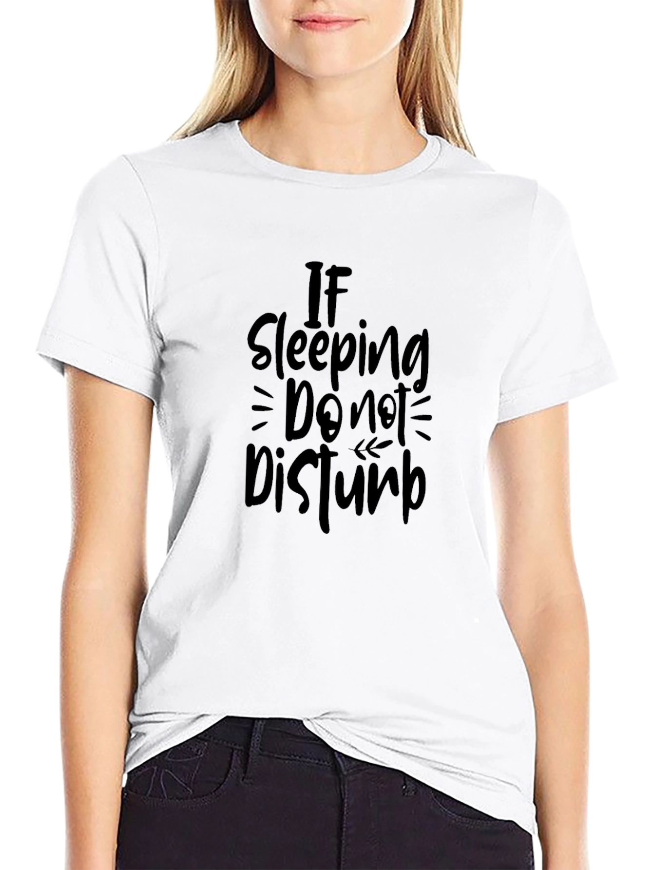 If Sleeping Do Not Disturb Black Graphic Tee