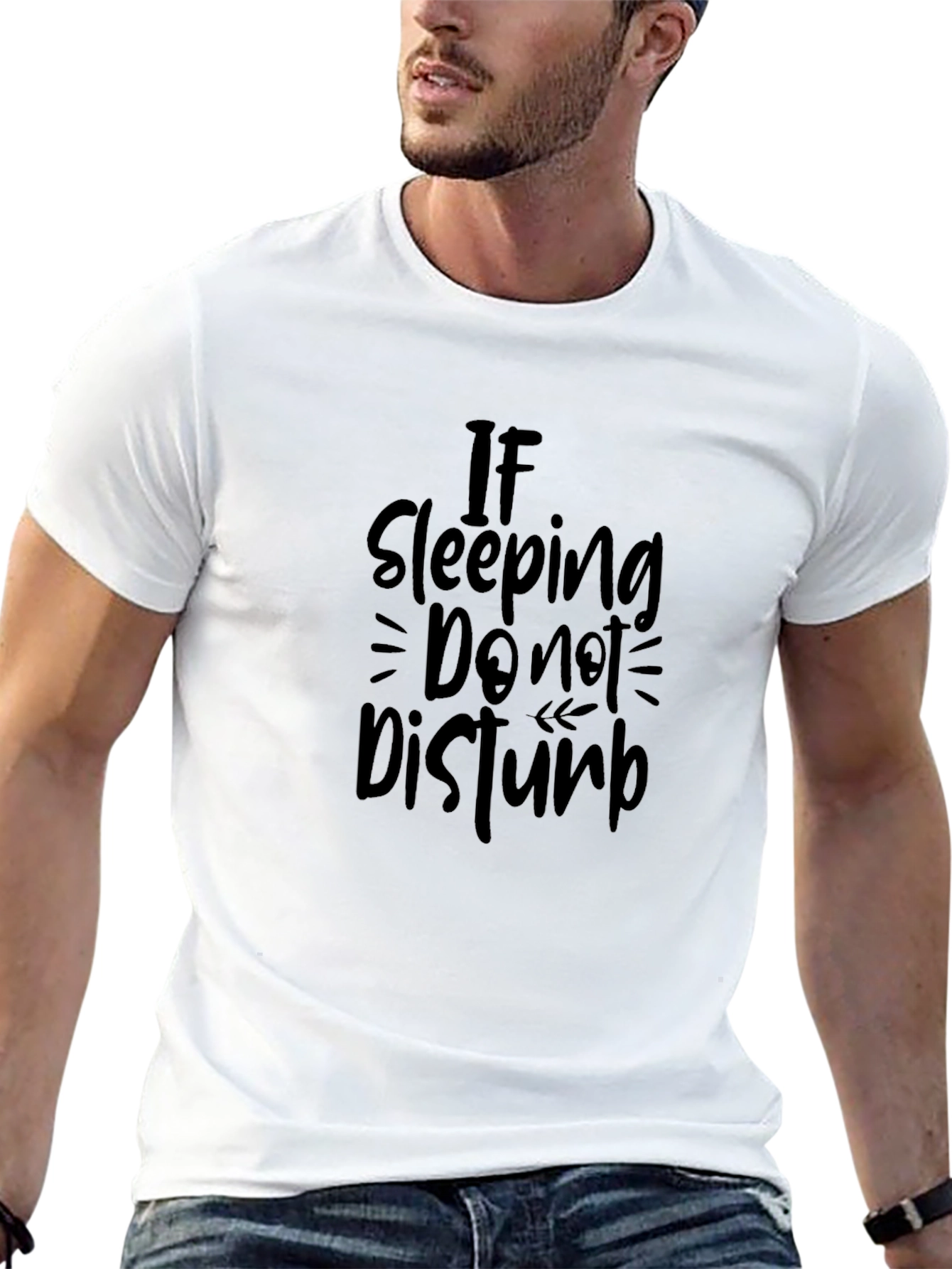 If Sleeping Do Not Disturb Black Graphic Tee