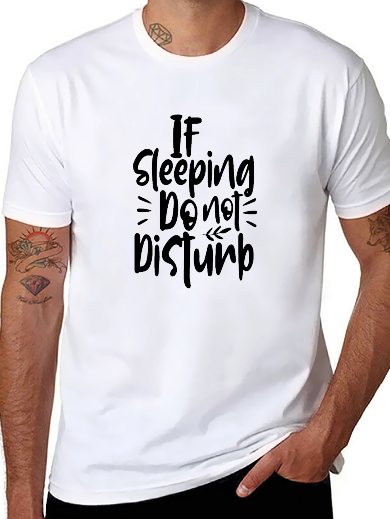 If Sleeping Do Not Disturb Black Graphic Tee