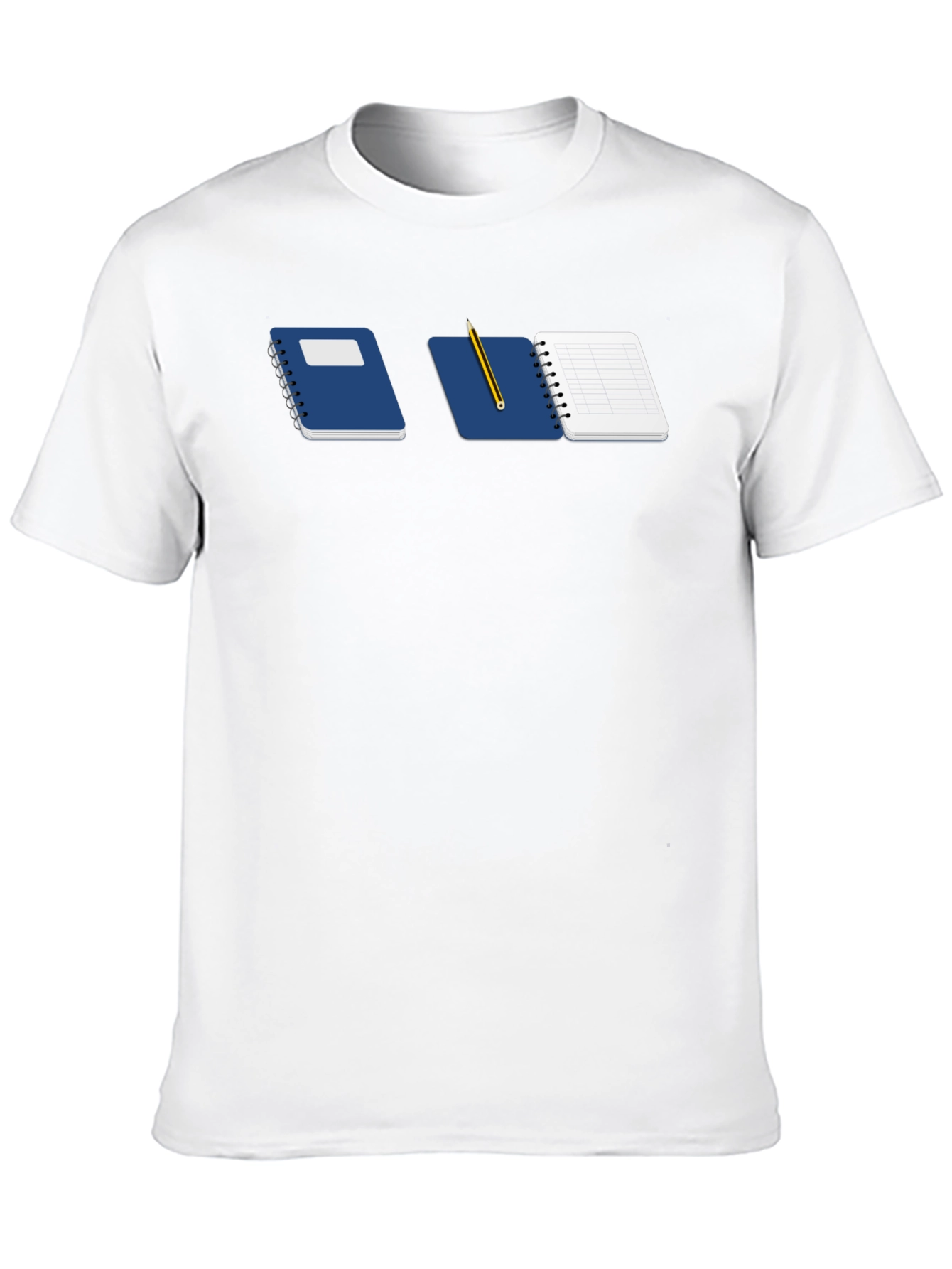 Notebook & Pencil Graphic Tee - Black Casual Shirt