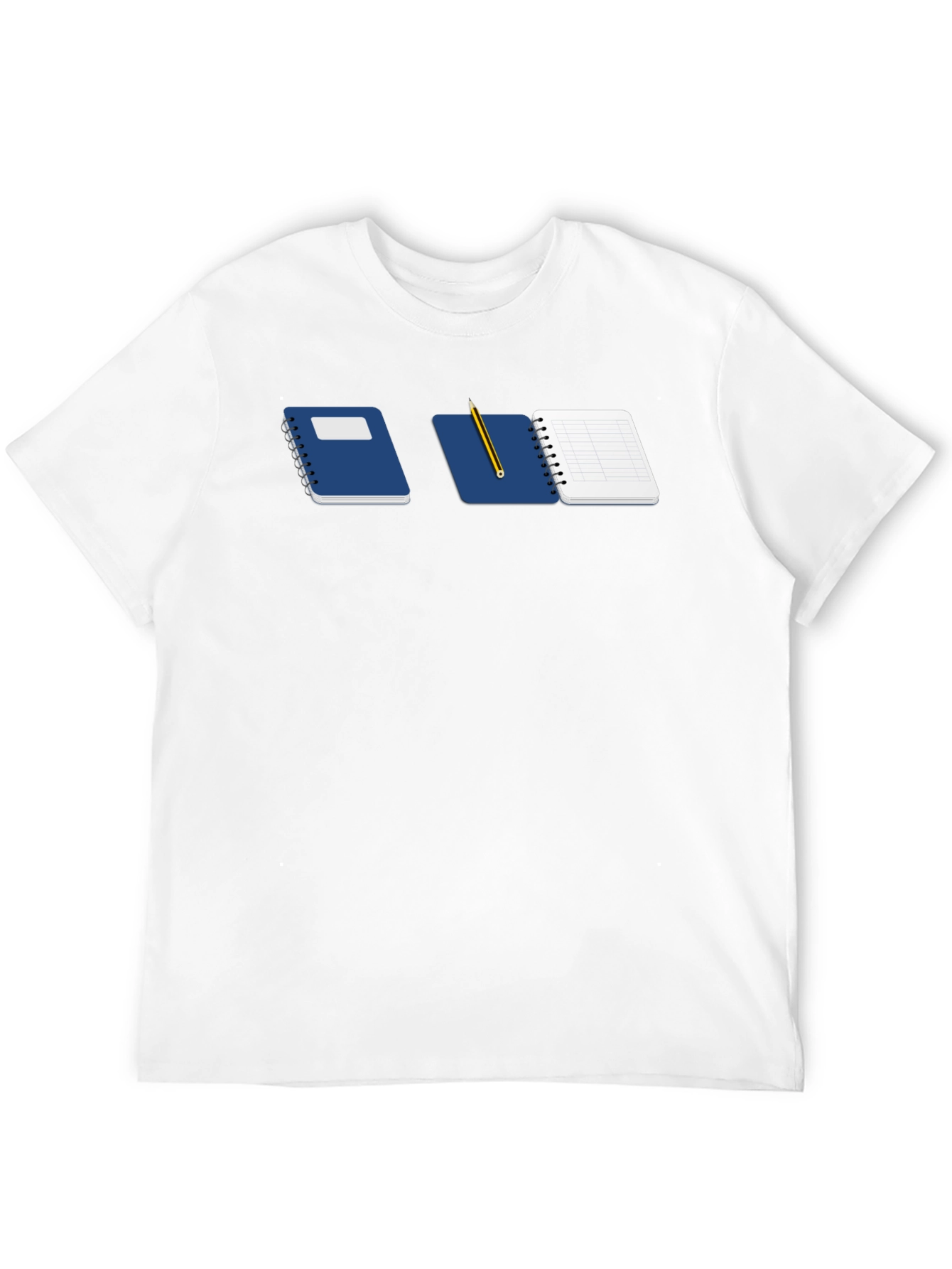Notebook & Pencil Graphic Tee - Black Casual Shirt
