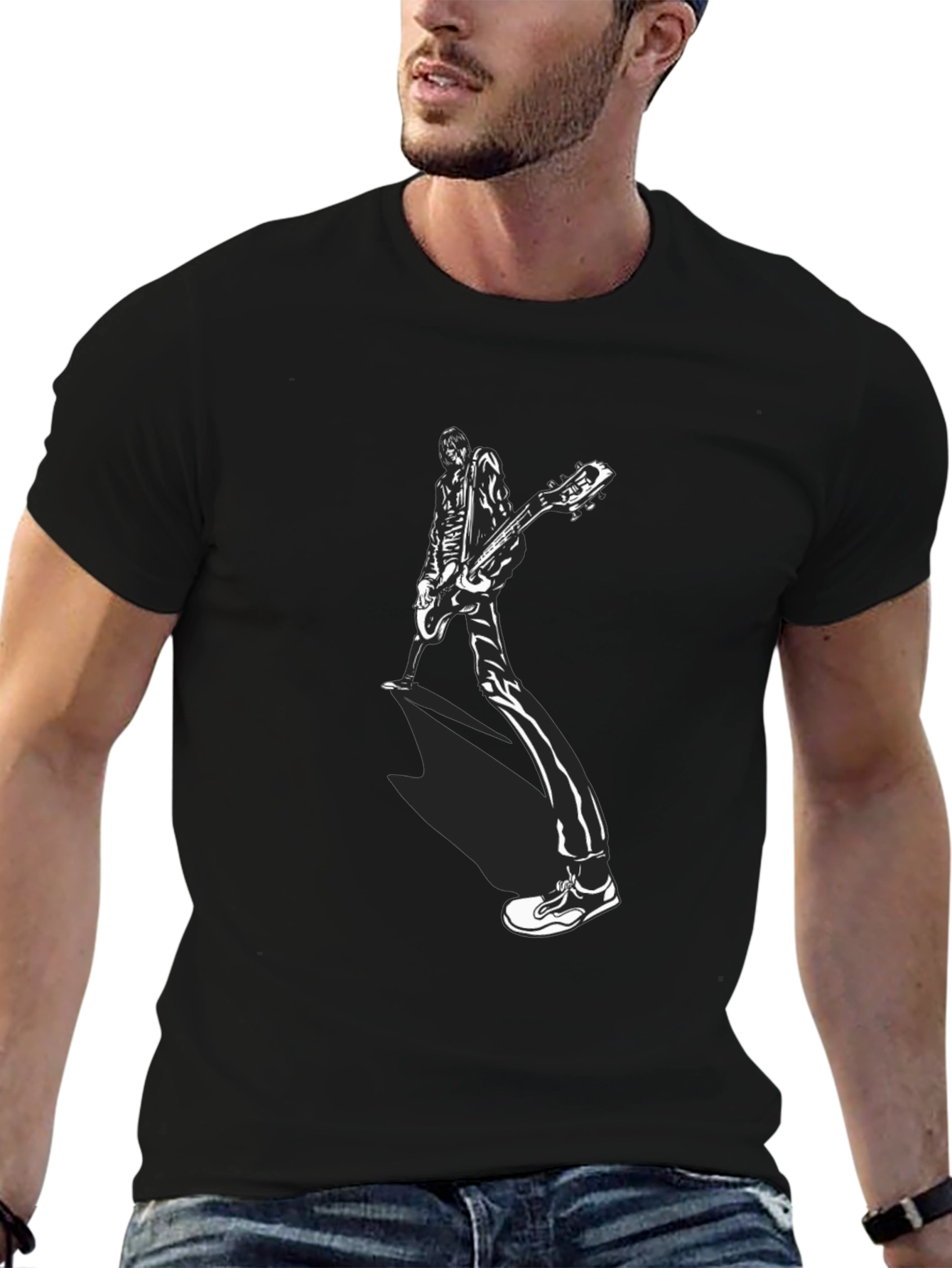 Guitar Player Graphic Tee - Black