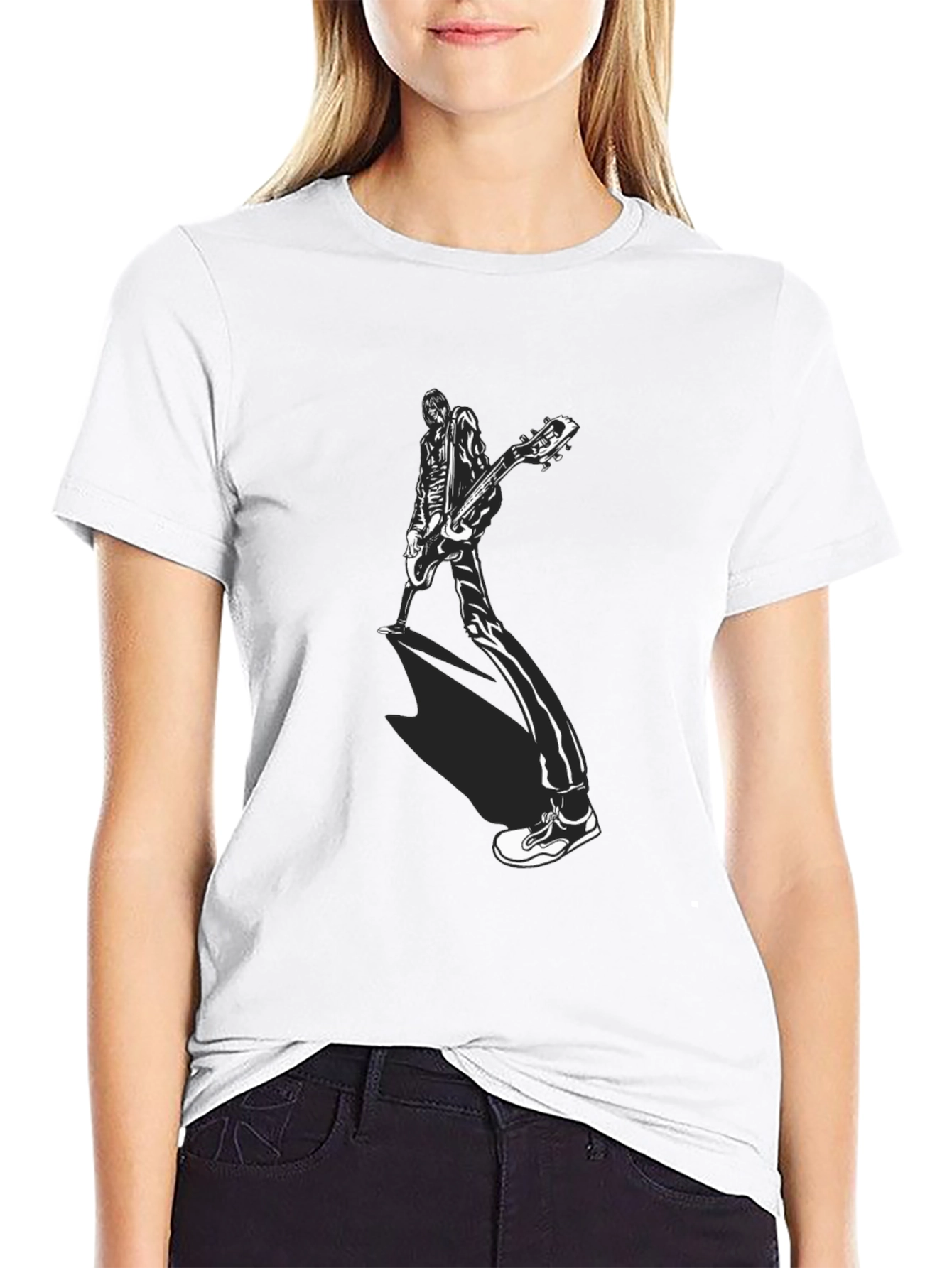 Guitar Player Graphic Tee - Black