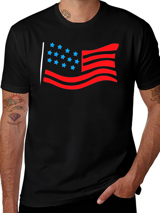 American Flag Graphic Tee - Black