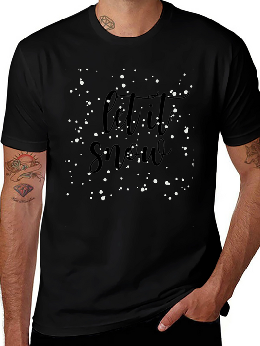 Let It Snow Black Graphic Tee