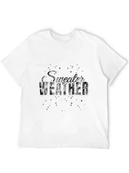 Sweater Weather Graphic Print Black T-Shirt