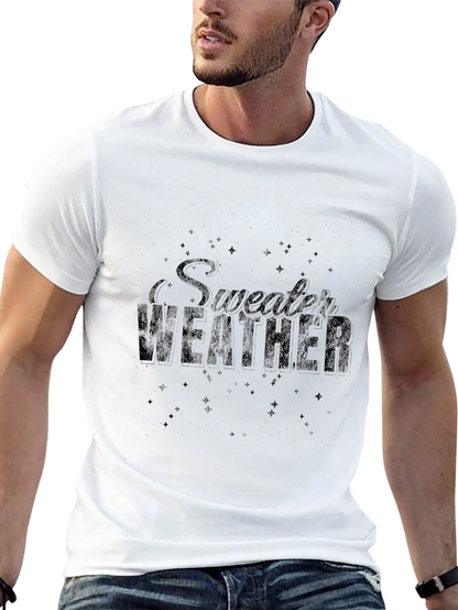 Sweater Weather Graphic Print Black T-Shirt