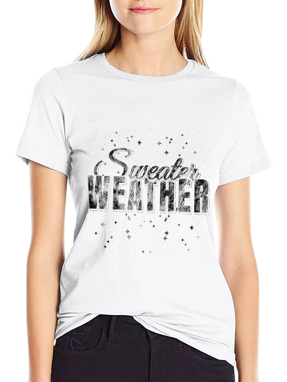 Sweater Weather Graphic Print Black T-Shirt